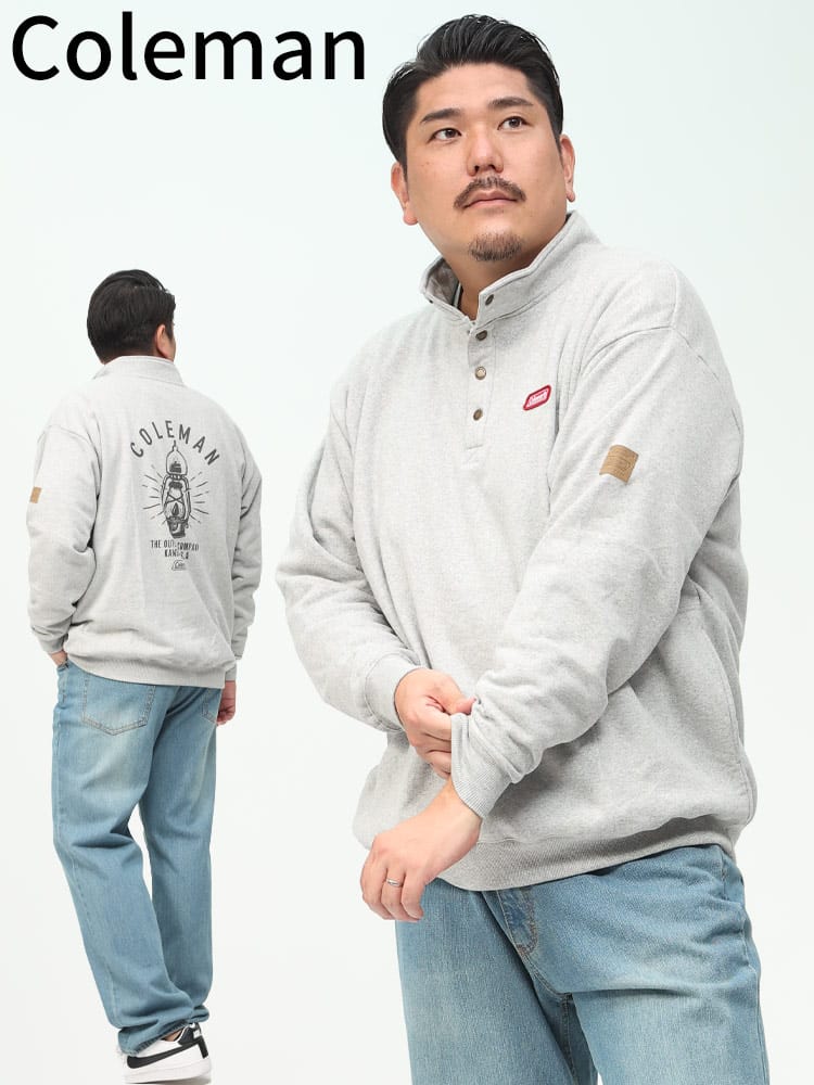 USA コットン ハイネック トレーナー (Coleman) コールマン 大きいサイズ メンズ スウェット バックプリント トップス