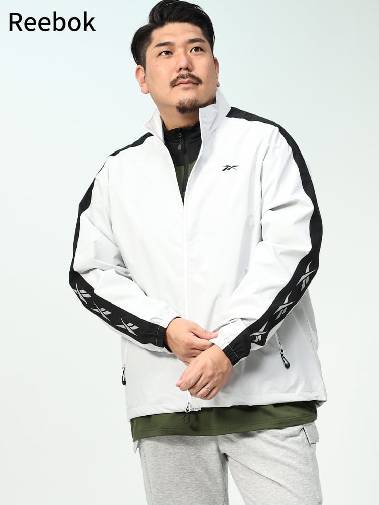 裏ラミネート ライン フルジップ ジャケット (Reebok) リーボック 大きいサイズ メンズ