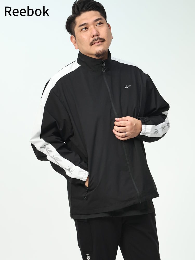 裏ラミネート ライン フルジップ ジャケット (Reebok) リーボック 大きいサイズ メンズ