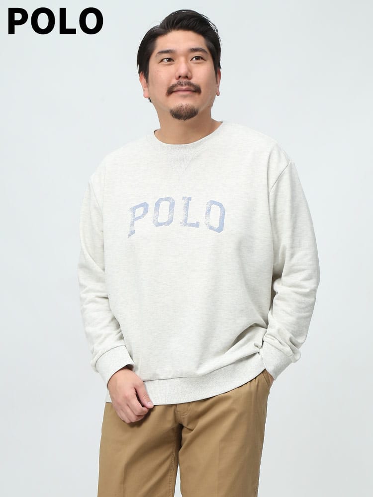 POLO BCS ポロ ビーシーエス トレーナー ダメージプリント ロゴ 長袖 ブランド 大きいサイズ メンズ 