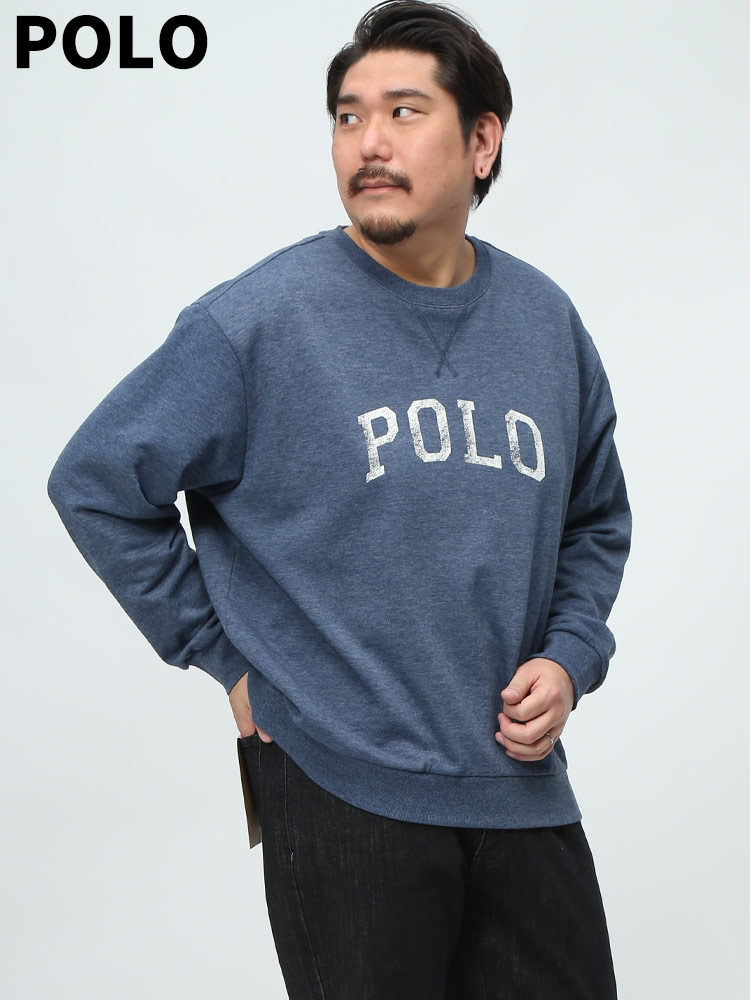 POLO BCS ポロ ビーシーエス トレーナー ダメージプリント ロゴ 長袖 ブランド 大きいサイズ メンズ 