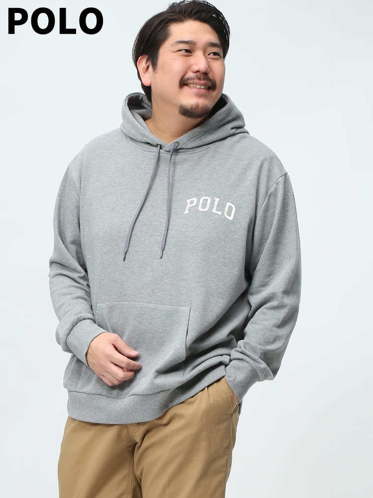 POLO BCS ポロ ビーシーエス ロゴ プリント パーカー フーディー プルオーバー ポケット ブランド 大きいサイズ メンズ 