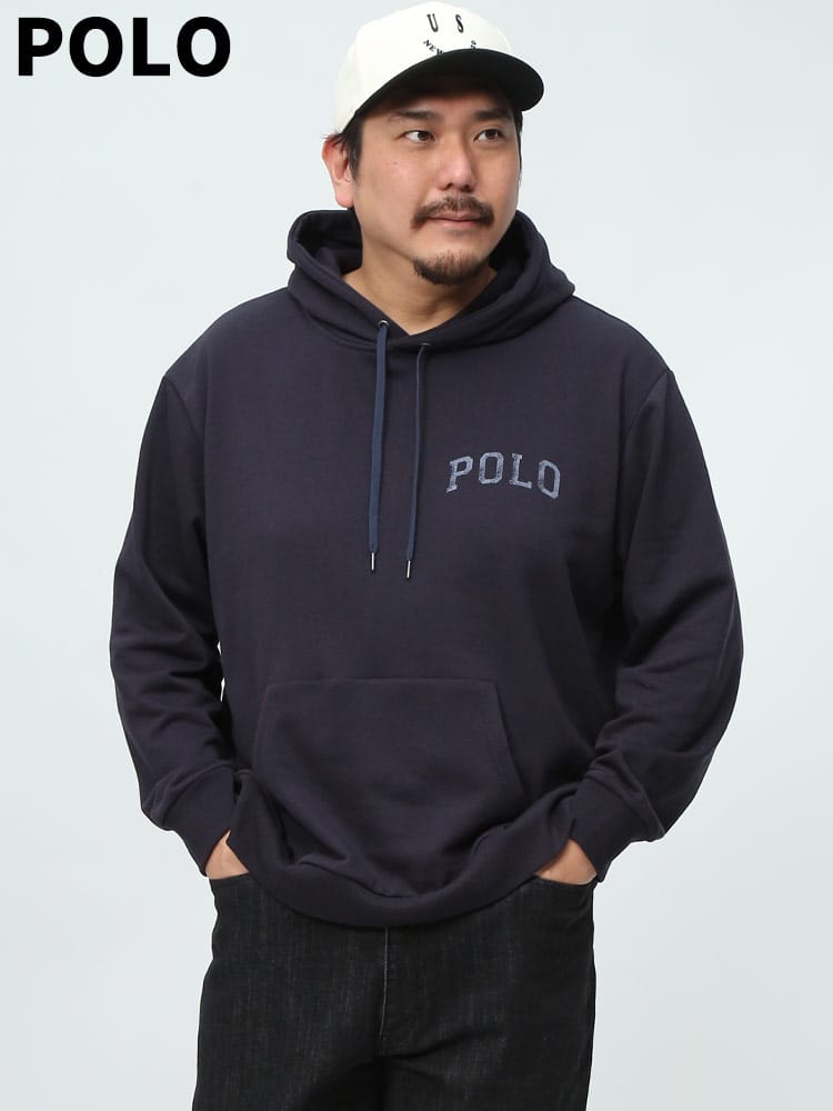 POLO BCS ポロ ビーシーエス ロゴ プリント パーカー フーディー プルオーバー ポケット ブランド 大きいサイズ メンズ 