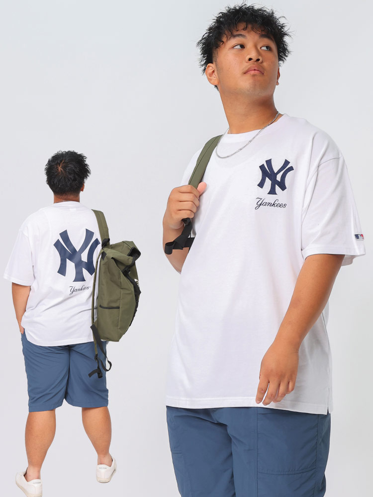 半袖 Tシャツ 綿天竺 チームロゴ バックプリント クルーネック トップス 大きいサイズ メンズ