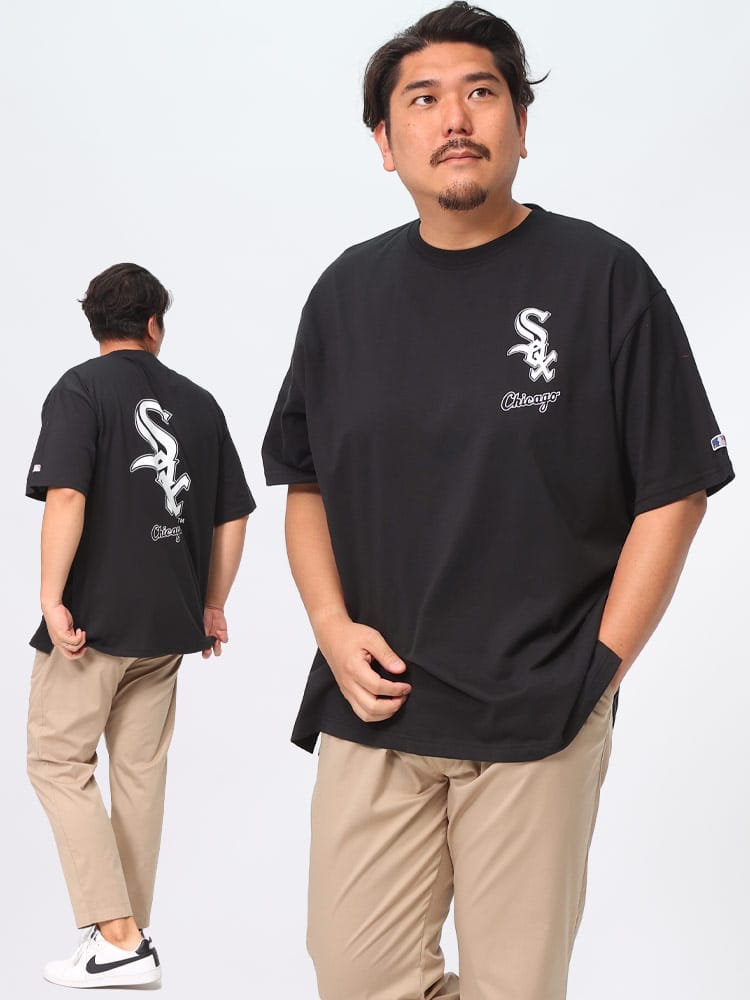 半袖 Tシャツ 綿天竺 チームロゴ バックプリント クルーネック トップス 大きいサイズ メンズ