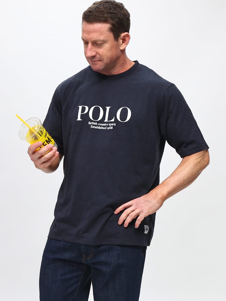 半袖 Tシャツ スラブ天竺 クラスロゴ クルーネック トップス クルー 大きいサイズ メンズ