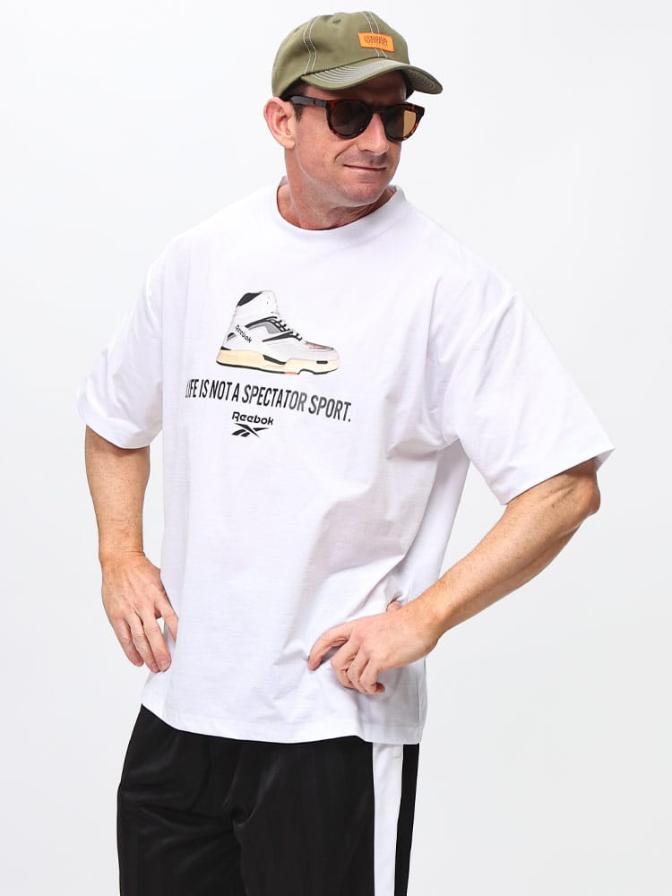 半袖 Tシャツ 冷感 速乾 UV加工 ストレッチスムース シューズプリント トップス スポーツ 大きいサイズ メンズ