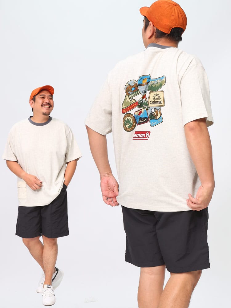 半袖 Tシャツ USAコットン 綿天竺 バックプリント 裾ポケット トップス クルーネック 大きいサイズ メンズ