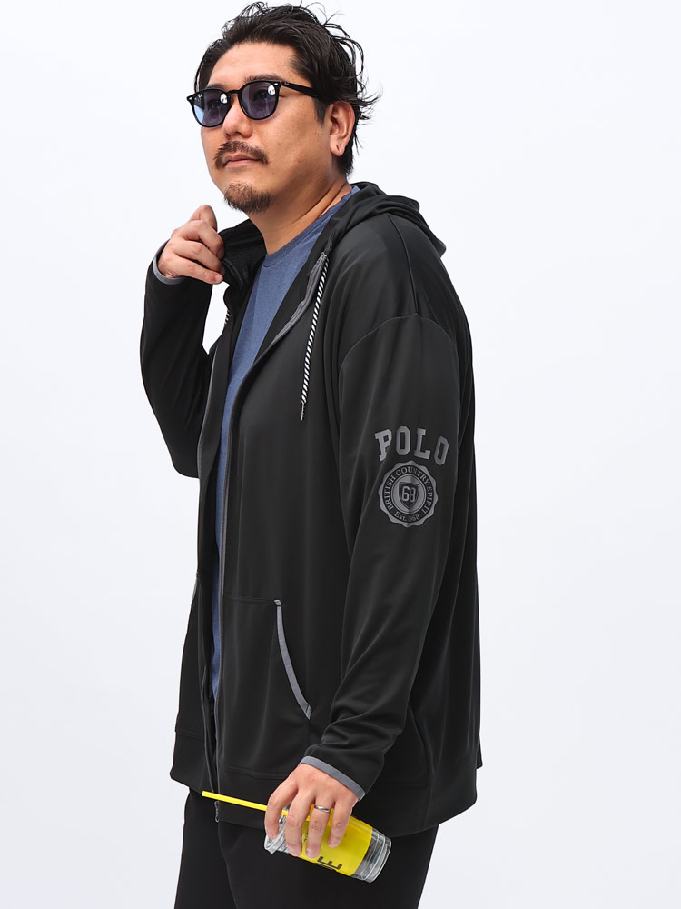 POLO BCS (ポロ ビーシーエス ) 袖ロゴ フルジップ フード付き ラッシュガード CR432P | 大きいサイズの服【サカゼン公式通販】