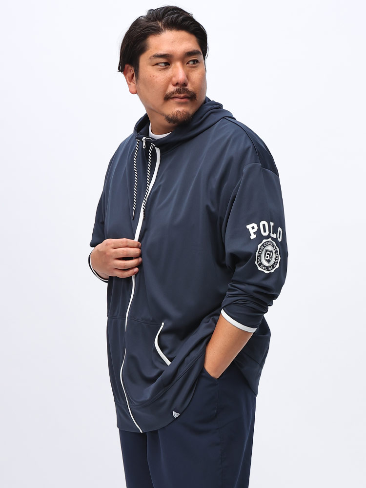 POLO BCS (ポロ ビーシーエス ) 袖ロゴ フルジップ フード付き ラッシュガード CR432P | 大きいサイズの服【サカゼン公式通販】