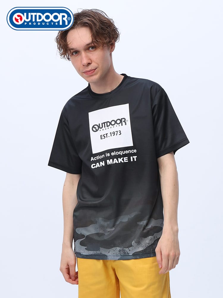 OUTDOOR PRODUCTS (アウトドアプロダクツ) ドライメッシュ グラデーション BOXプリント 半袖 Tシャツ C543SED12