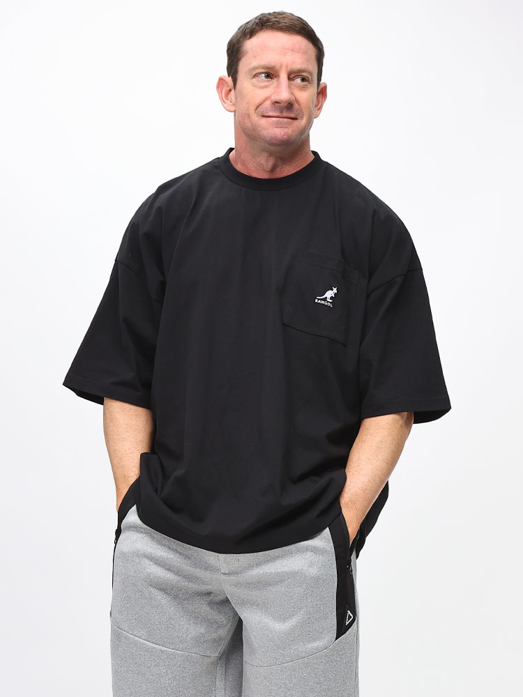 半袖 Tシャツ 度詰め天竺 ポケット付き オーバーシルエット トップス クルー 大きいサイズ メンズ