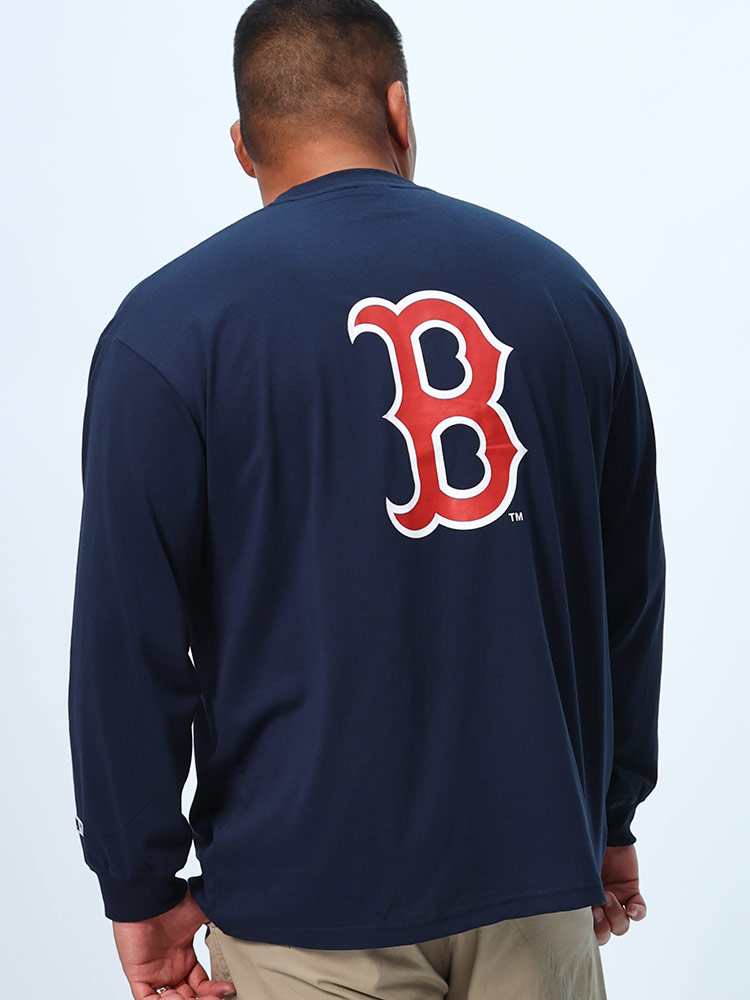 長袖Tシャツ MLB　チームロゴ バックBIGプリント クルーネック トップス 大きいサイズ メンズ