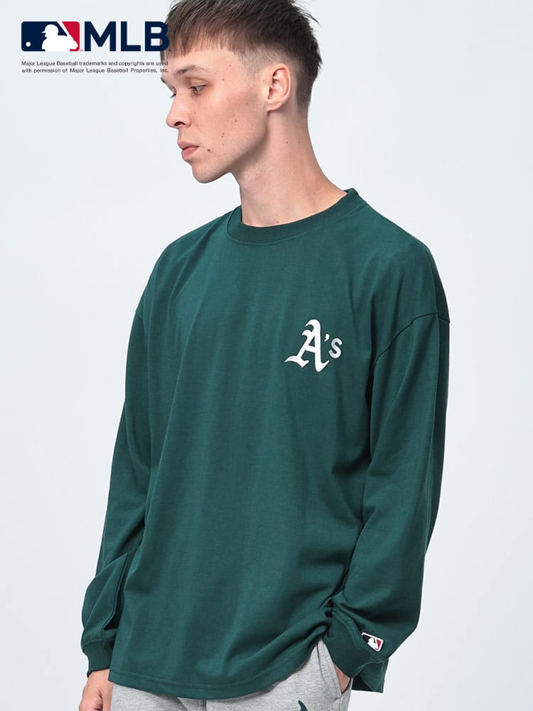 MLB (メジャーリーグベースボール) 天竺 背面BIGプリント クルーネック 長袖 Tシャツ CM5451