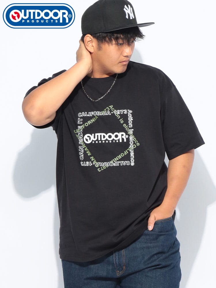 OUTDOOR PRODUCTS (アウトドアプロダクツ) ボックスロゴ クルーネック 半袖 Tシャツ