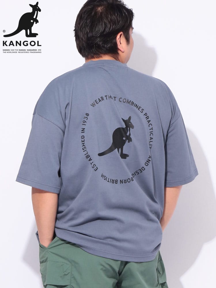 フロントロゴ刺繍 バックサークルロゴ オーバーサイズ クルーネック 半袖 Tシャツ 大きいサイズ メンズ