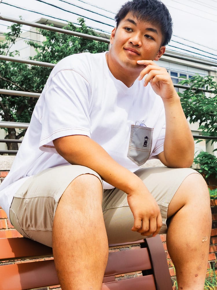 【WEB限定価格】半袖 Tシャツ USAコットン ペインターステッチ ダブルポケット クルーネック トップス Tシャツ ポケT アウトドア レジャー キャンプ 大きいサイズ メンズ