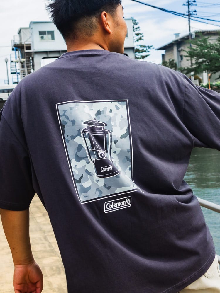 半袖 Tシャツ USAコットン BIGランタンプリント フラップポケット クルーネック トップス ポケT アウトドア レジャー キャンプ 大きいサイズ メンズ