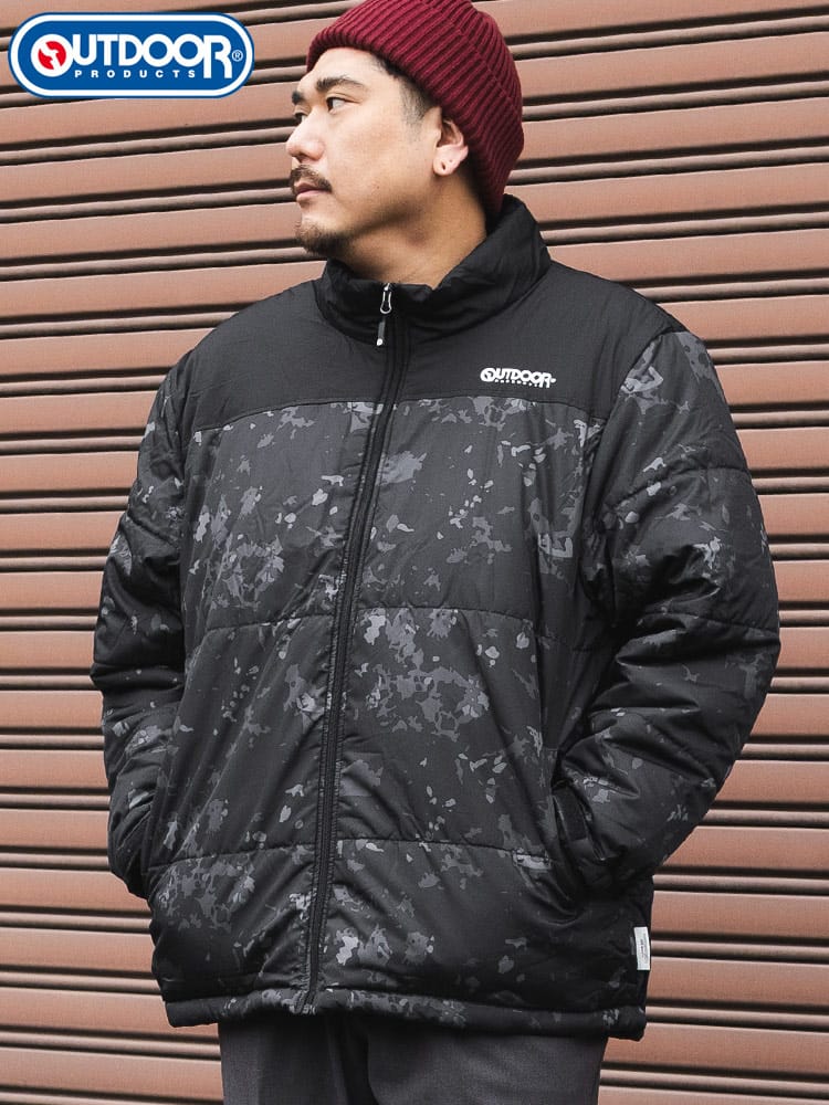 中綿 ジャケット 裏アルミ フルジップ アウター ブルゾン スタンド 防寒 秋 冬 大きいサイズ メンズ