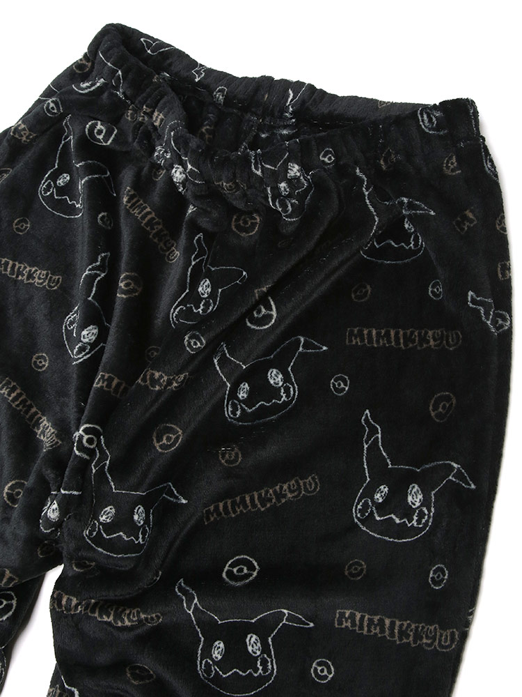 POKEMON ポケモン ルームウェア 上下セット ミミッキュ総柄 フリース