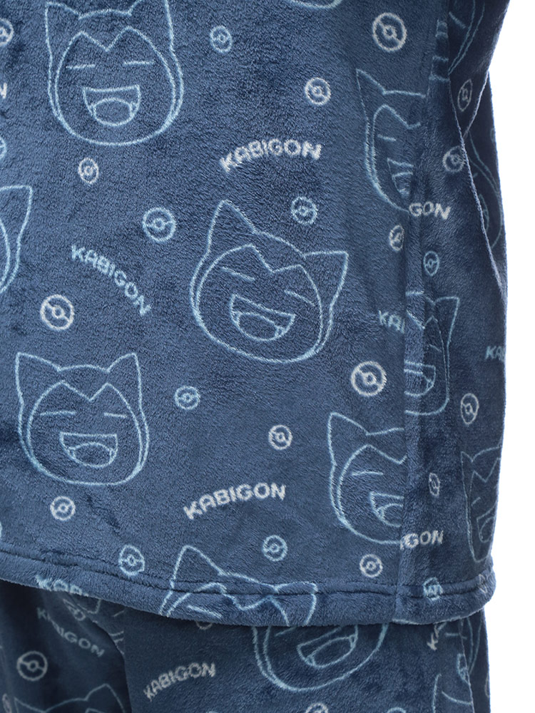 POKEMON ポケモン ルームウェア 上下セット カビゴン総柄 フリース 前