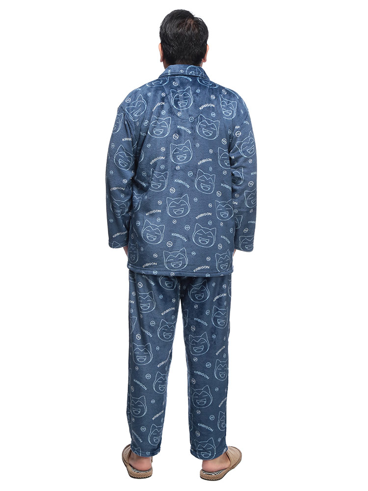 POKEMON ポケモン ルームウェア 上下セット カビゴン総柄 フリース 前