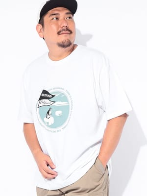 Tシャツ 半袖 メンズ 大きいサイズ  綿天竺 ペンギンプリント クルーネック カットソー トップス コットン クルー プリント 春 夏