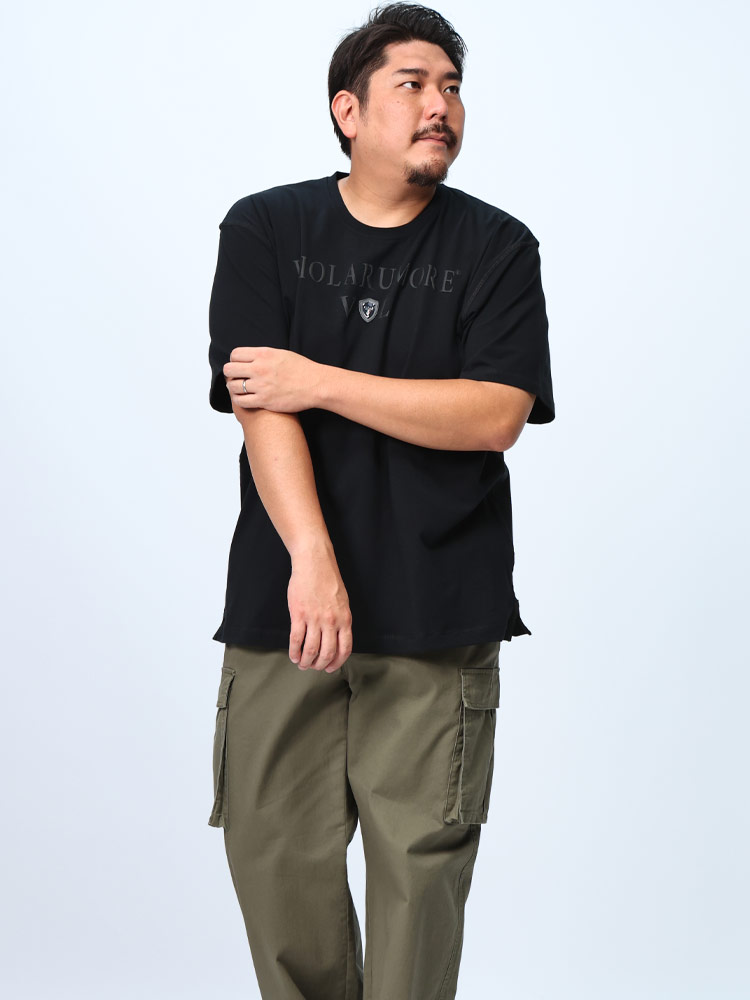 半袖 Tシャツ ストレッチ フロッキー＆ラメ オーバーステッチ