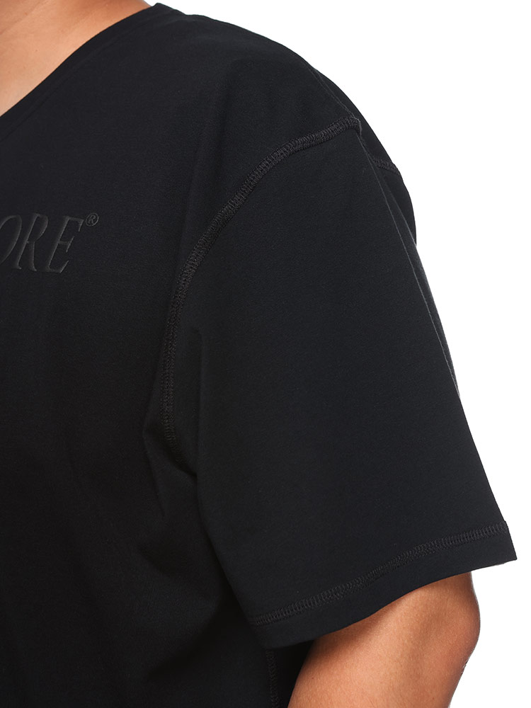 半袖 Tシャツ ストレッチ フロッキー＆ラメ オーバーステッチ