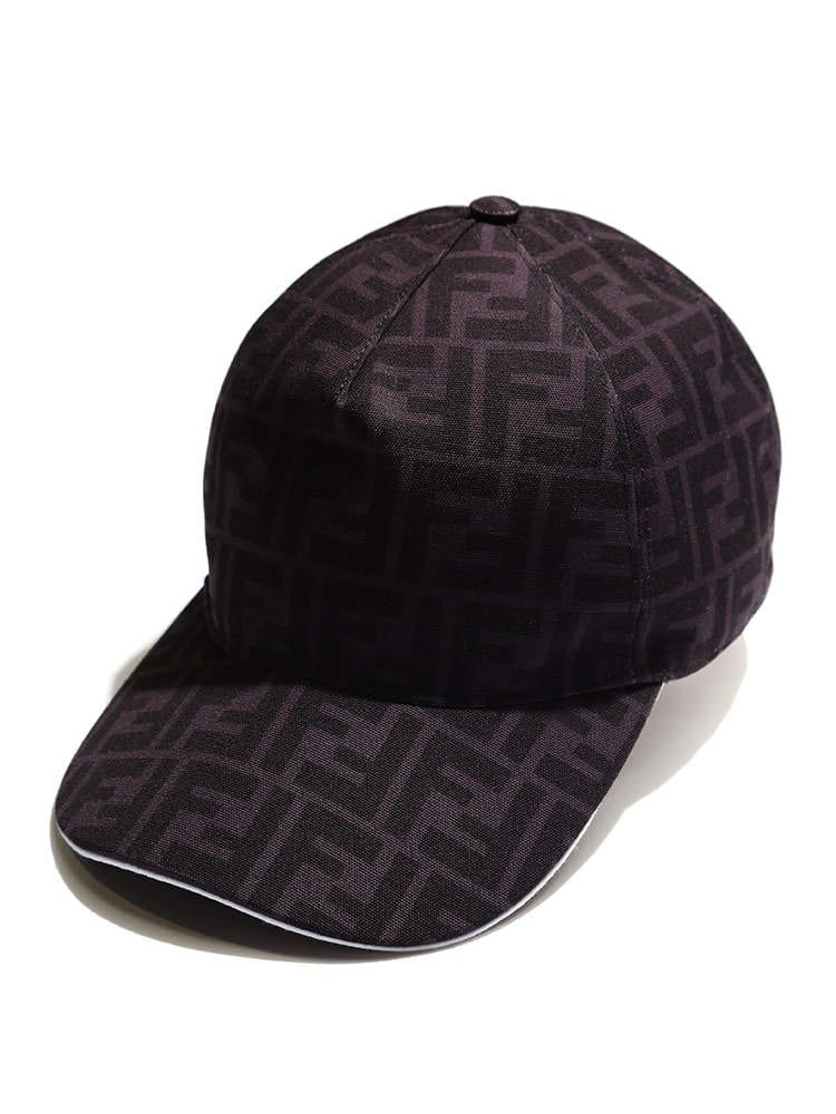 FENDI (フェンディ) FFロゴ マジックテープアジャスター キャップ CANVAS FF FDFXQ768ACDA