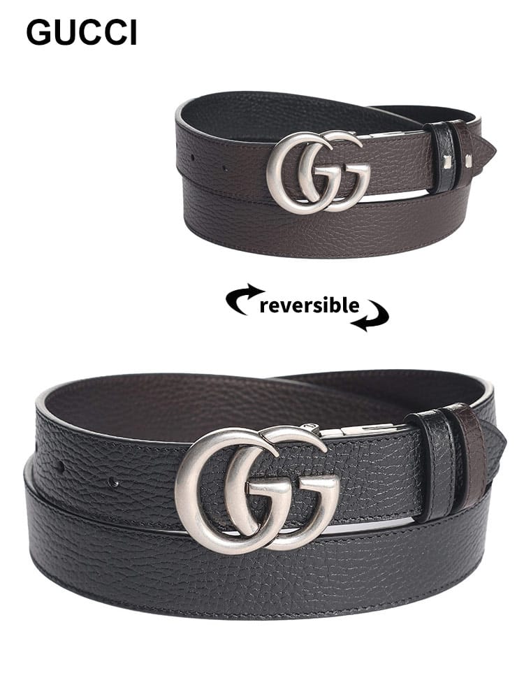 GUCCI (グッチ) GGマーモント リバーシブル スリムベルト GC643847CAO2N ブランド メンズ 男性 レザー