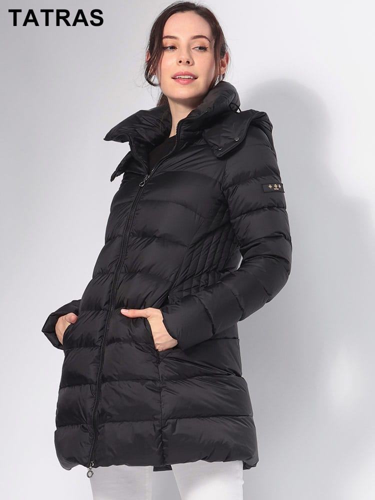 TATRAS (タトラス) フード着脱 ミドル丈 ダウン コート POLITEAMA ポリテアマ TRLPOLITEAMA4 レディース