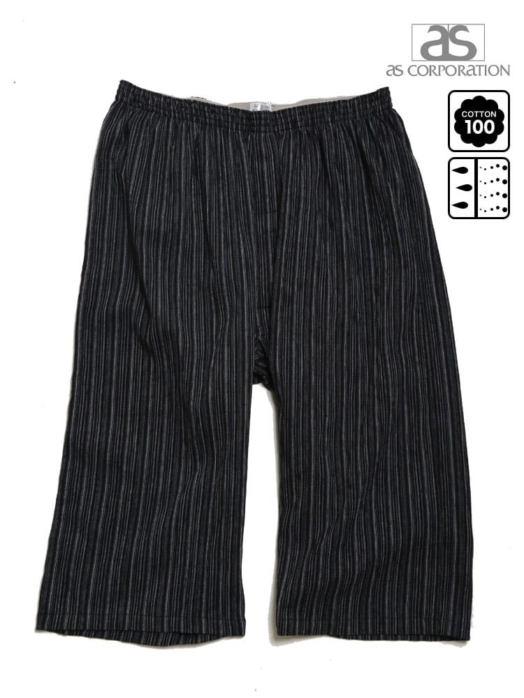 大きいサイズ メンズ as corporation (アズコーポレーション) 綿100％ ストレッチ ドライ 細ストライプ ステテコ 3L 4L