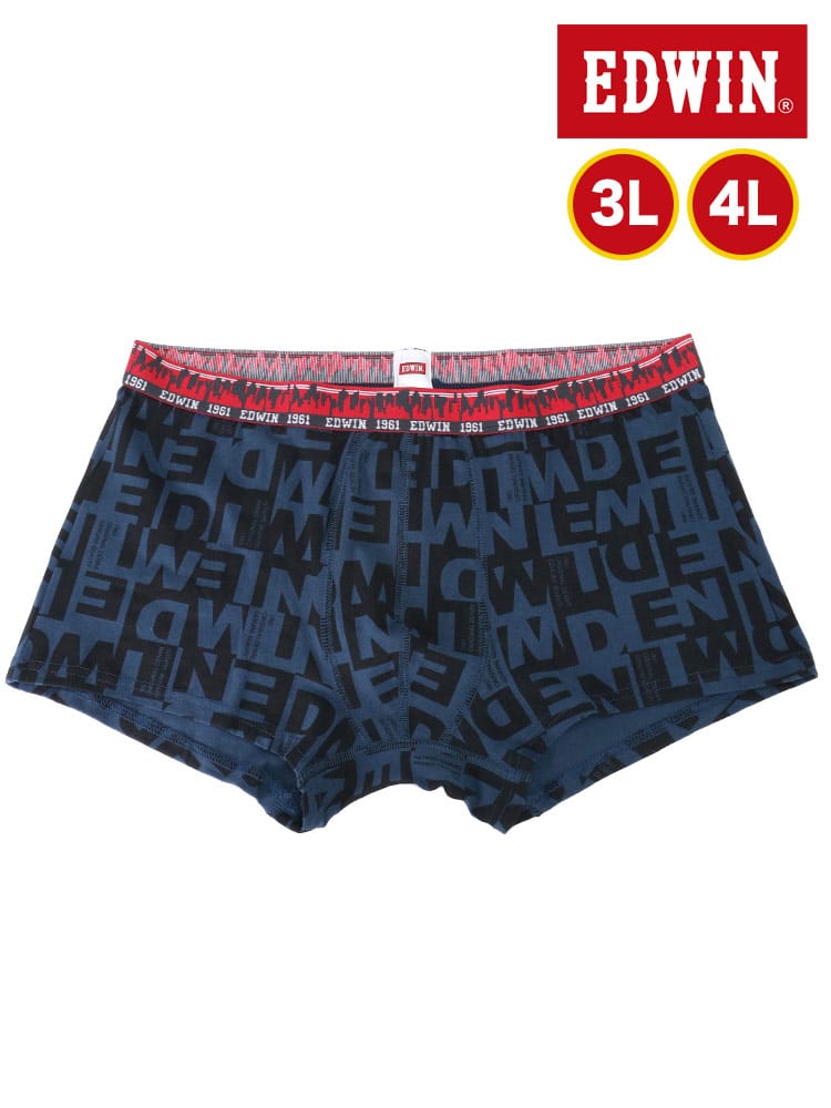 大きいサイズ メンズ EDWIN エドウィン カタカナロゴ 前閉じ ボクサーパンツ 3L 4L
