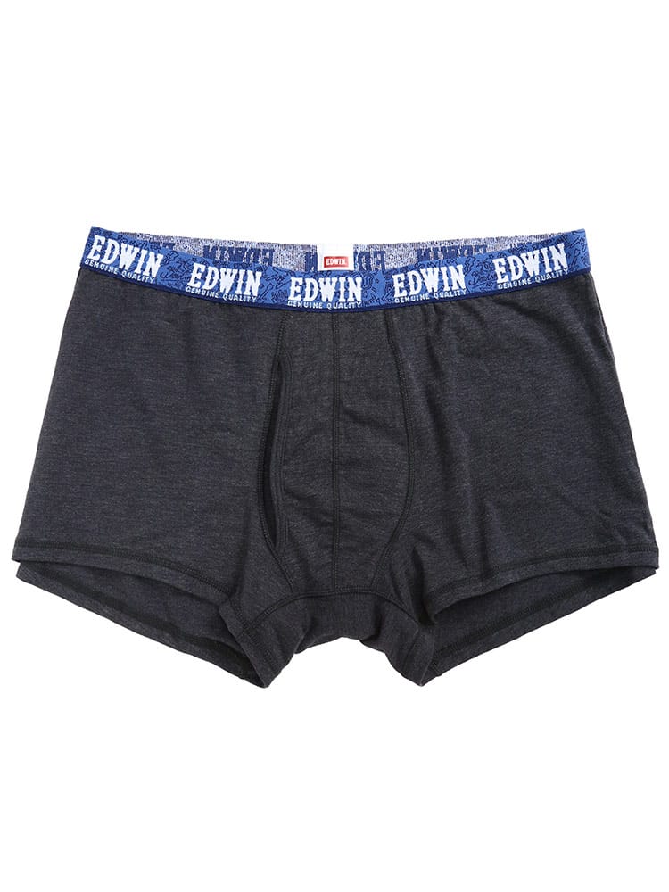 大きいサイズ メンズ EDWIN エドウィン スゴイラク 撚杢 柔らかウエスト 前開き ボクサーパンツ 3L 4L