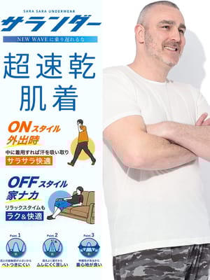 半袖 Tシャツ サランダー 吸水速乾 ストレッチ さらさら クルーネック 肌着 下着 インナー アンダーウェア 春 夏 大きいサイズ メンズ