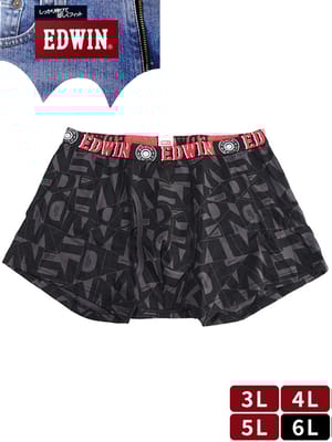 ボクサーパンツ 快適立体 総柄プリント 前開き 肌着 下着 ストレッチ 優しい 柄 パンツ 大きいサイズ メンズ EDWIN エドウィン