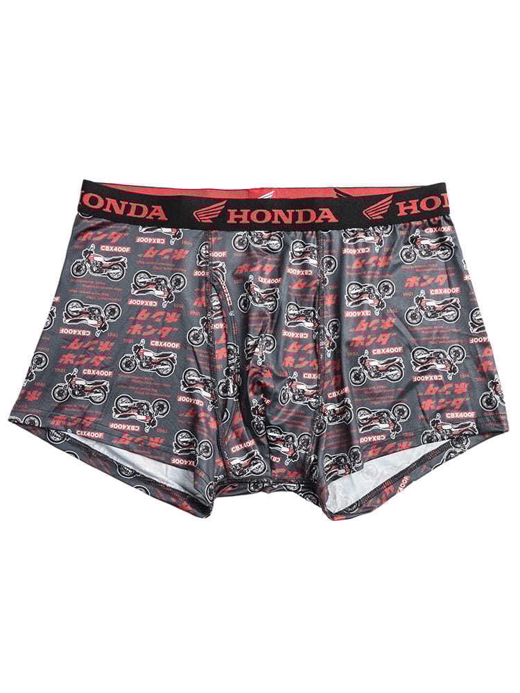 ボクサーパンツ メンズ 大きいサイズ ベア天 総柄プリント 前開き パンツ HONDA ホンダ