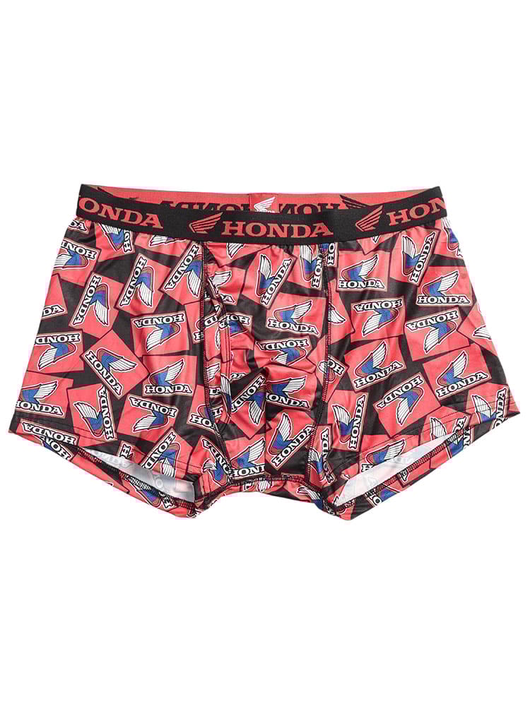ボクサーパンツ メンズ 大きいサイズ ベア天 総柄プリント 前開き パンツ HONDA ホンダ