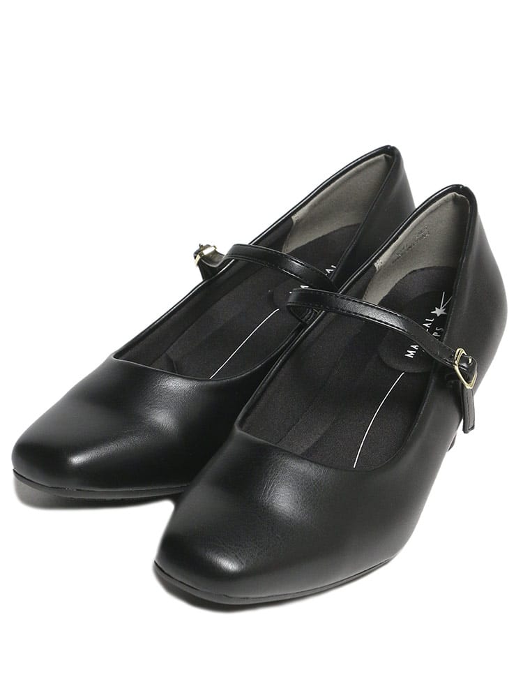 MAGICAL STEPS (マジカルステップス) ワイドフィット 4E クッション中敷き ストラップ付 パンプス