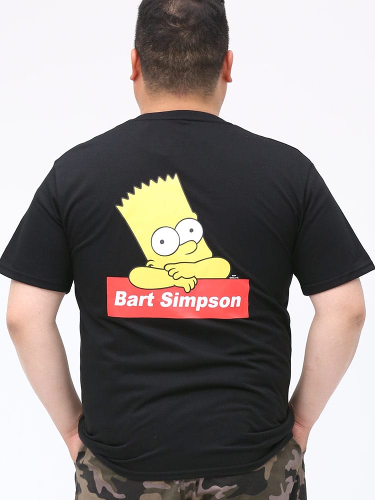 大きいサイズ メンズ The Simpsons (ザ シンプソンズ) シンプソンズ バックプリント クルーネック 半袖 Tシャツ