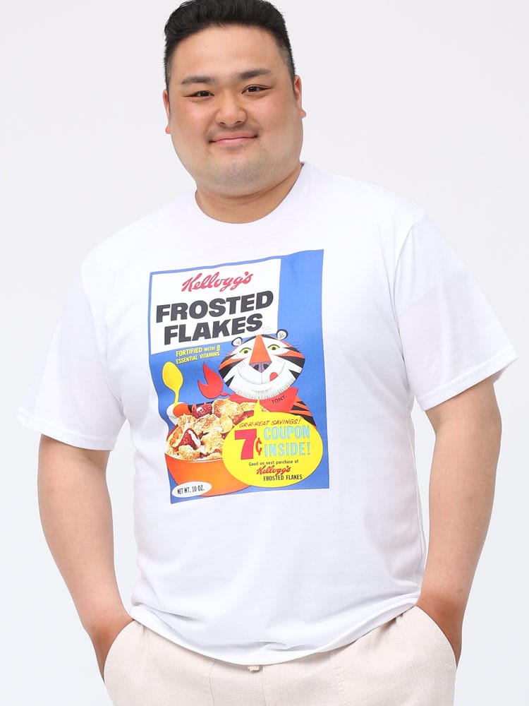 大きいサイズ メンズ KELLOGG'S (ケロッグ) プリント クルーネック 半袖 Tシャツ