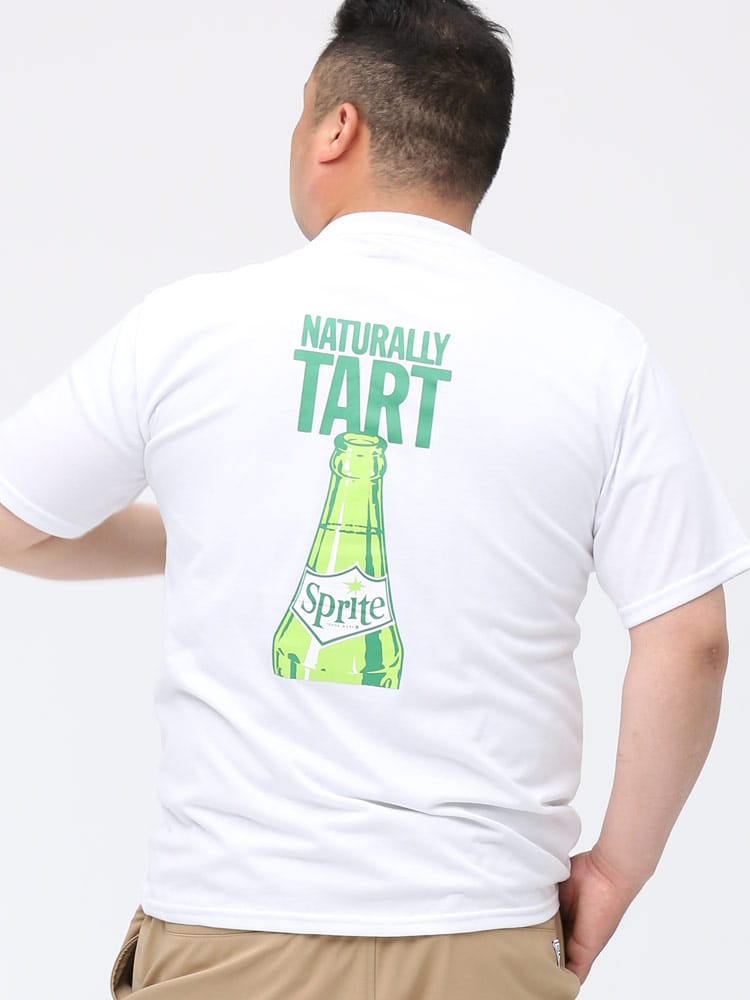 大きいサイズ メンズ Sprite (スプライト) プリント クルーネック 半袖 Tシャツ
