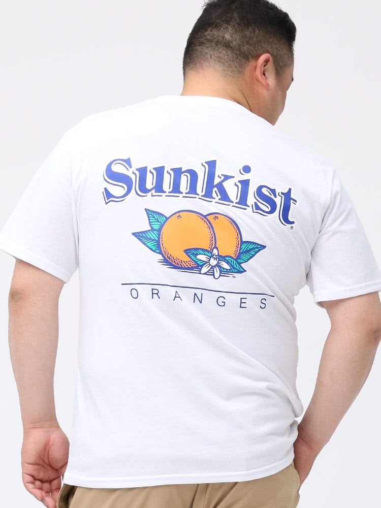 大きいサイズ メンズ Sunkist (サンキスト) プリント クルーネック 半袖 Tシャツ