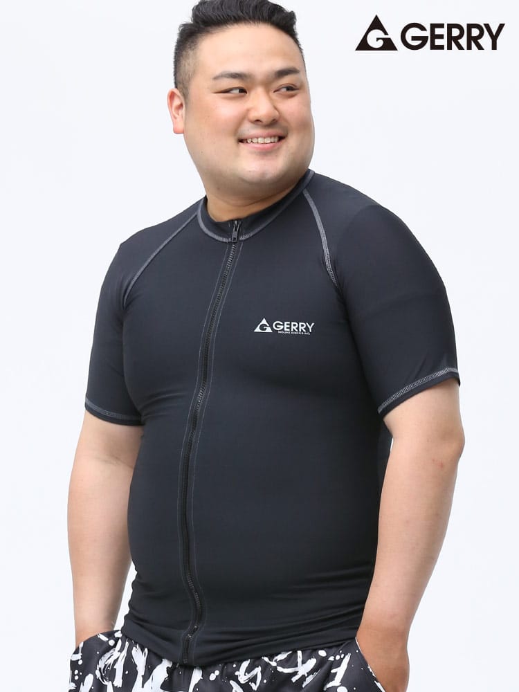 GERRY (ジェリー) UPF50+ フルジップ 半袖 ラッシュガード 水着 マリンウェア スイムウェア サーフウェア プール 海
