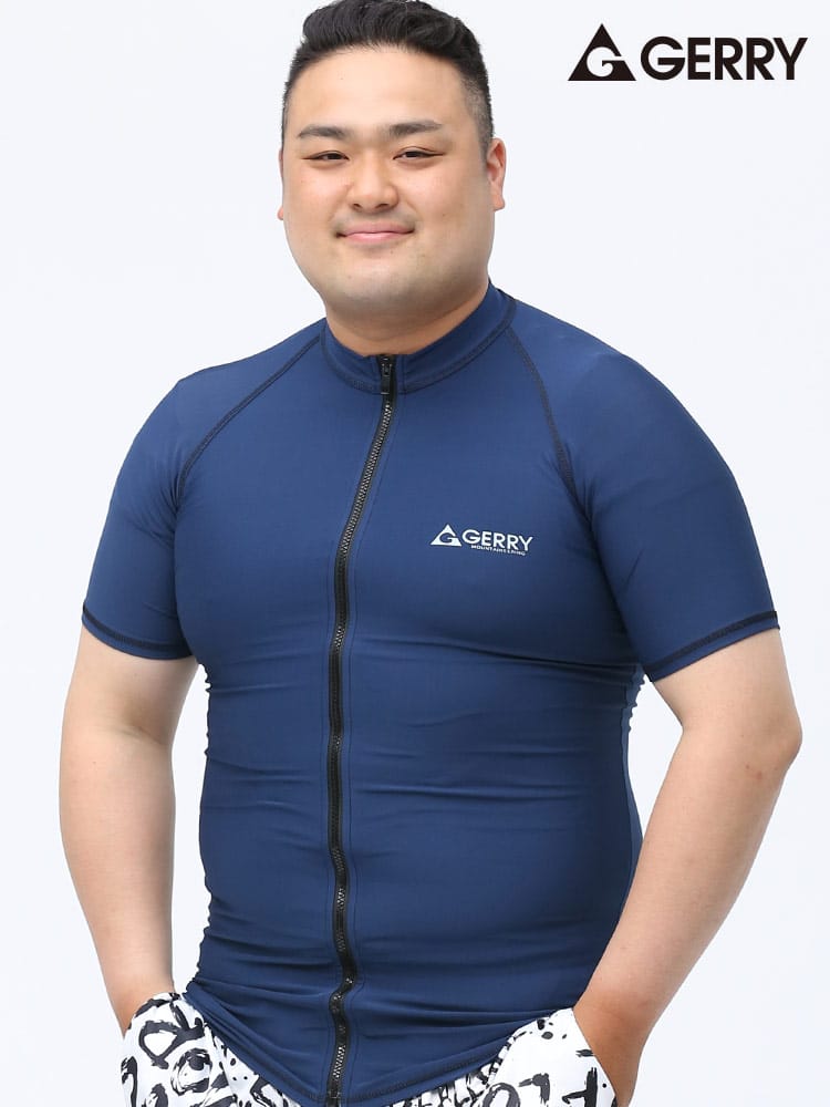 GERRY (ジェリー) UPF50+ フルジップ 半袖 ラッシュガード 水着 マリンウェア スイムウェア サーフウェア プール 海
