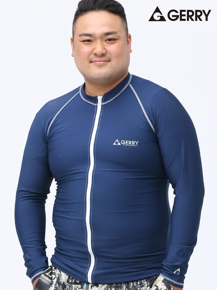 GERRY (ジェリー) UPF50+ フルジップ ロンT 長袖 ラッシュガード 水着 マリンウェア スイムウェア サーフウェア プール 海