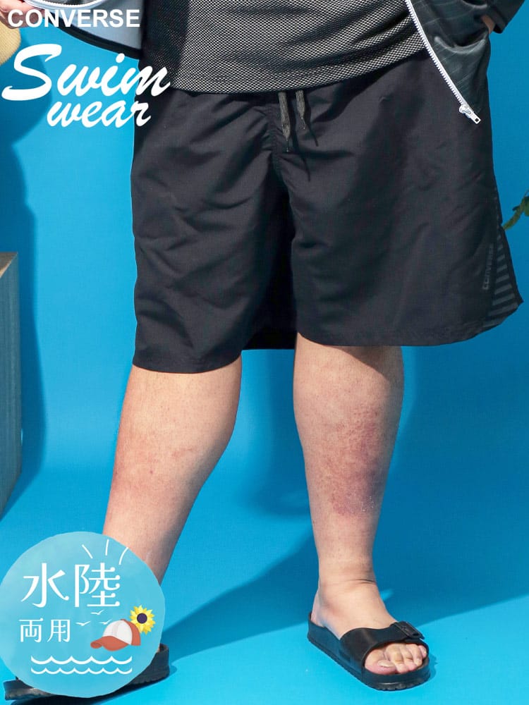 水着 サーフパンツ 裾ラインプリント メッシュインナー 大きいサイズ メンズ