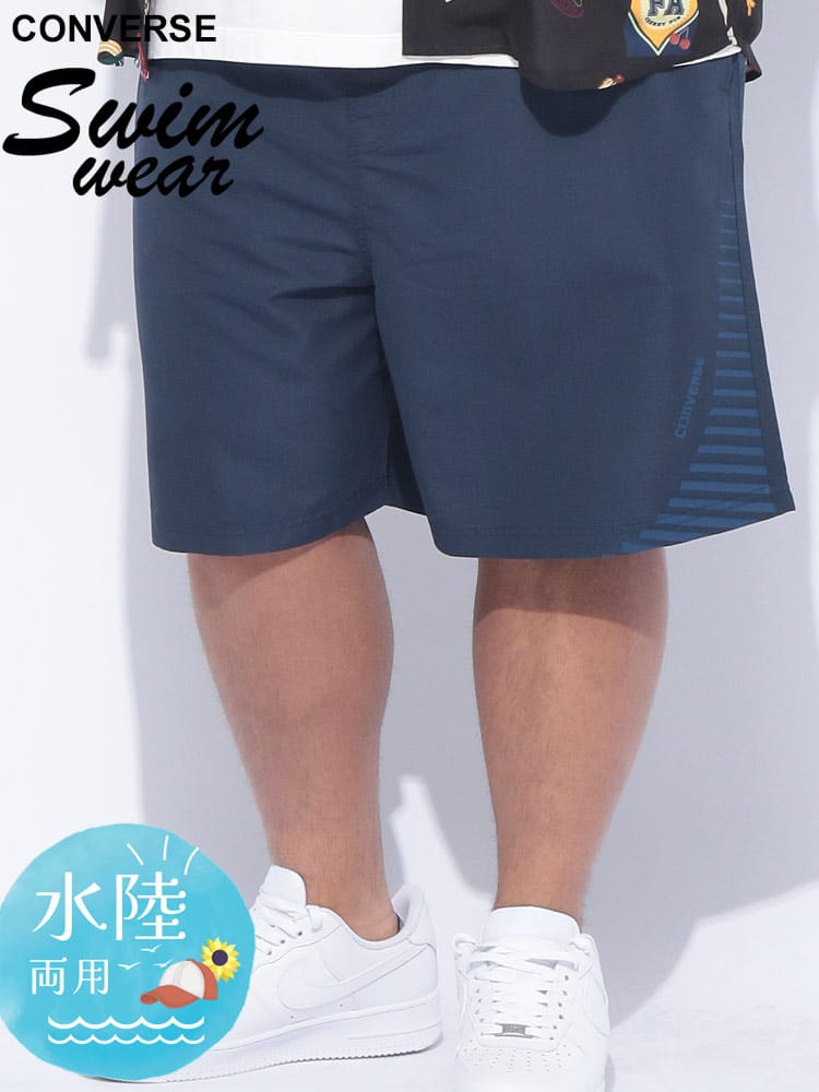 水着 サーフパンツ 裾ラインプリント メッシュインナー 大きいサイズ メンズ