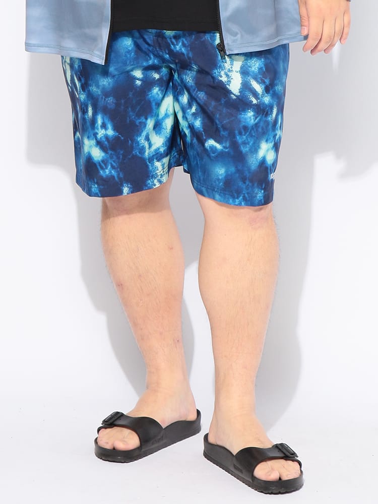 サーフパンツ メンズ 大きいサイズ UPF50+ 水陸両用 メッシュインナー付き タイダイ柄 スイムパンツ ボトムス 水着 ハーフパンツ 海パン 海 プール ビーチ 春 夏